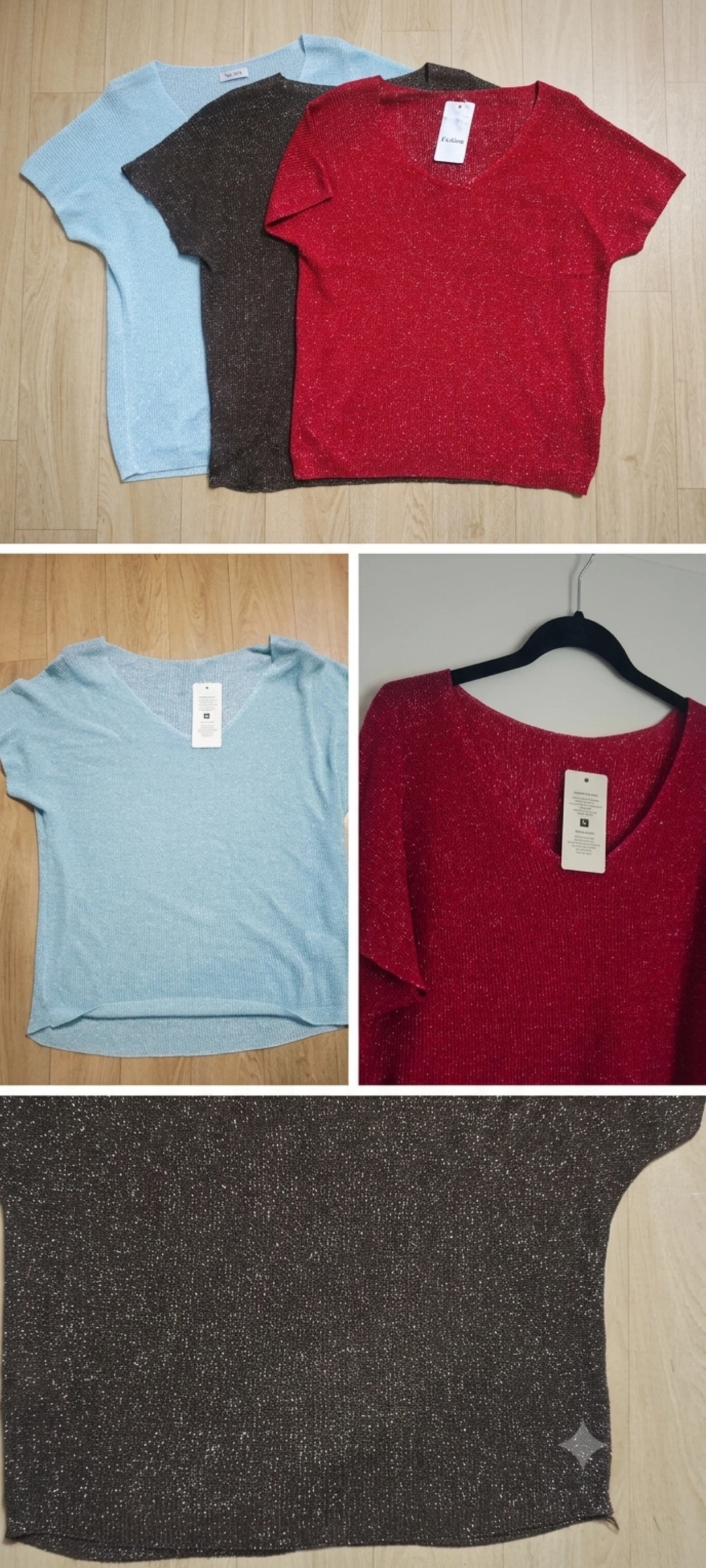 Lot de 3 Hauts en Maille Fine Scintillante (Neufs avec étiquette